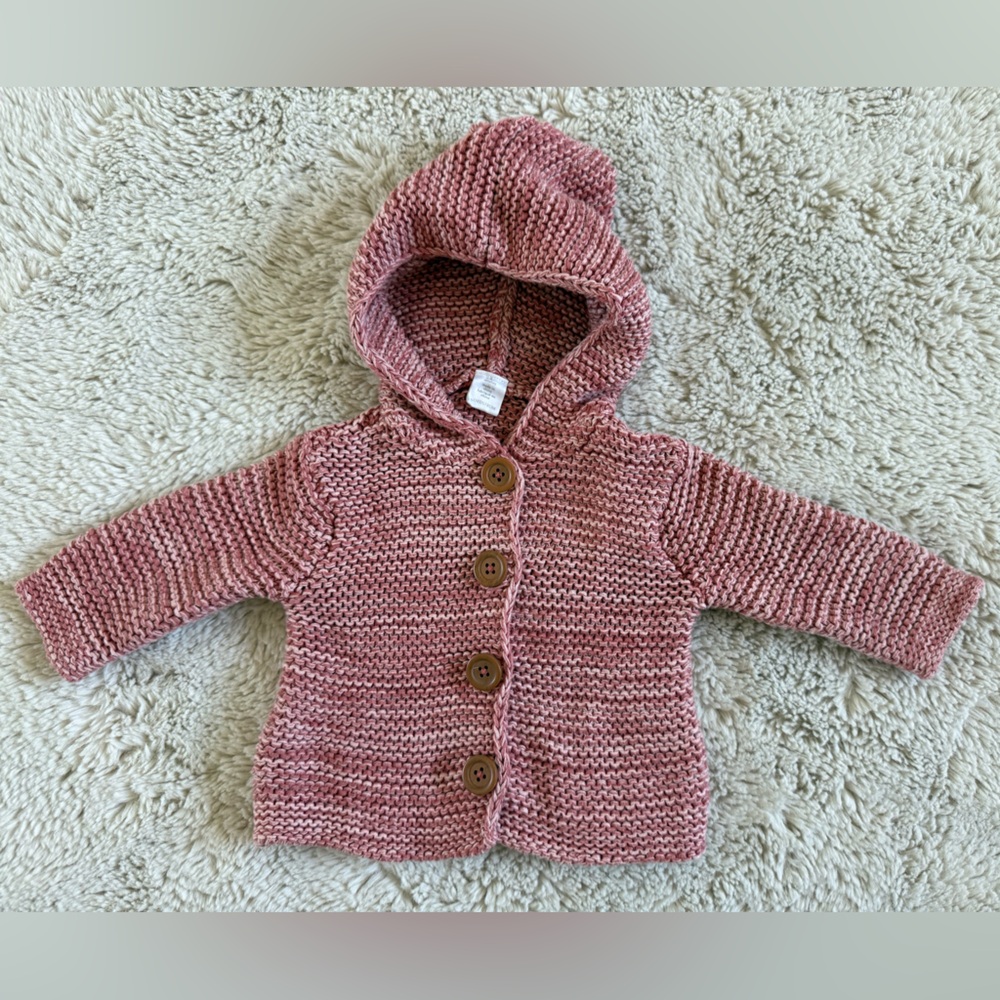 Nordstrom Pink Knitted Button-Up Jacket - 3 months